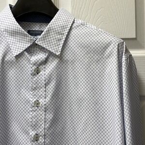 Madison Men's XL Slim Fit Long Sleeve Dress Shirt Blue‎ Contrast Cuffs